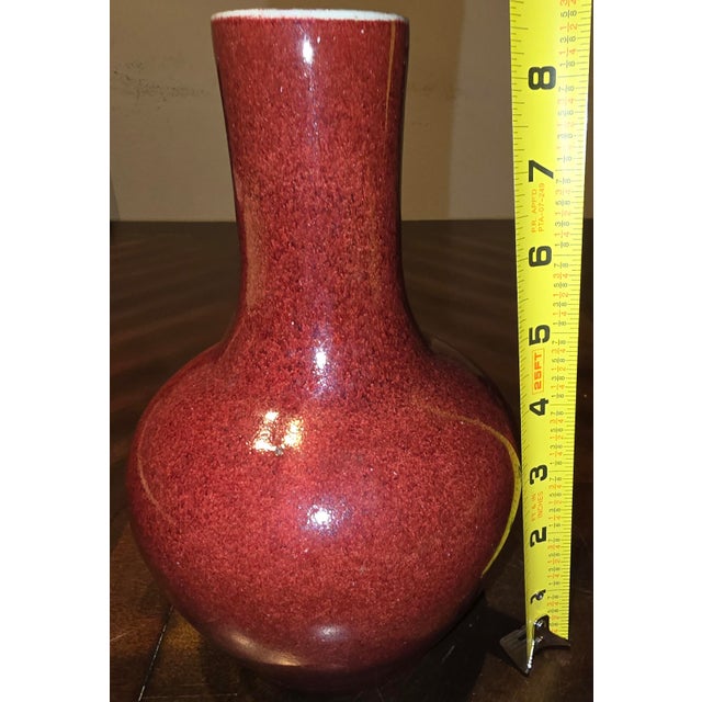 Asian Chinese Sang De Boeuf (Oxblood) Glaze Vase For Sale - Image 3 of 5
