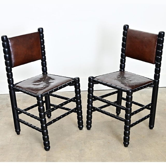 English English 19th Century Set of Eight Bobbin Turned Dining Chairs For Sale - Image 3 of 13