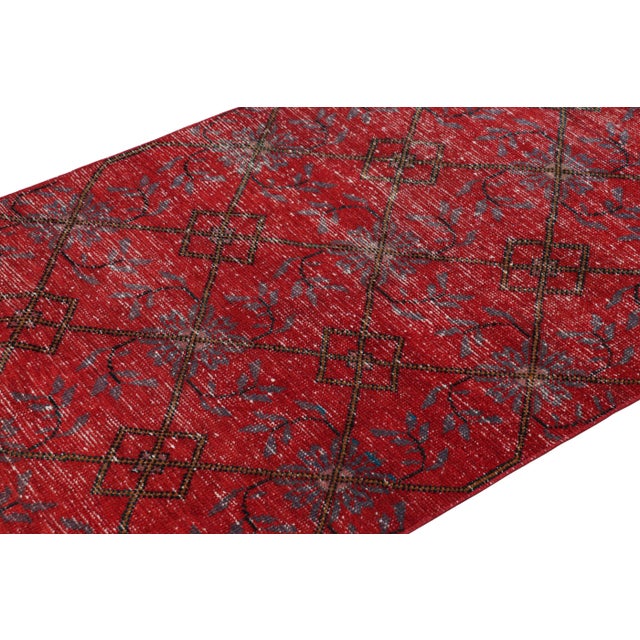 Hand-knotted in wool and originating from Turkey circa 1960 – 1970, this 3x7 vintage Zeki Müren runner is a unique...