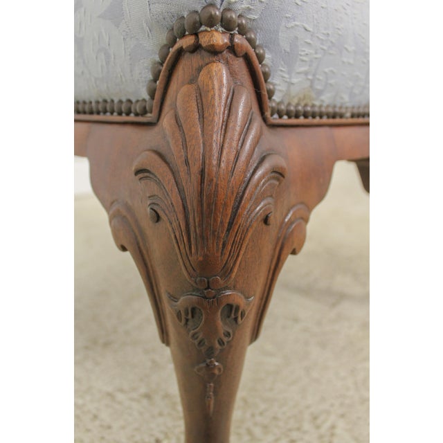 Baker Ball & Claw Foot Mahogany Ottoman or Stool For Sale - Image 10 of 13