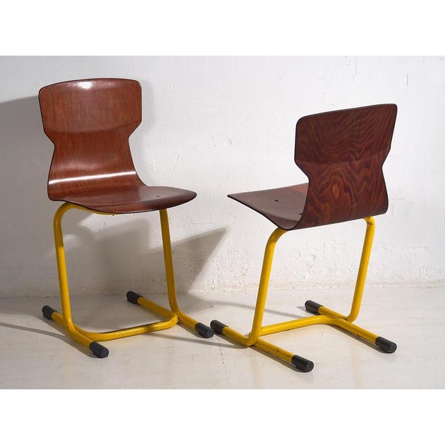 Vintage Yellow Dining Room Chairs, 1950, Set of 4 For Sale - Image 6 of 12