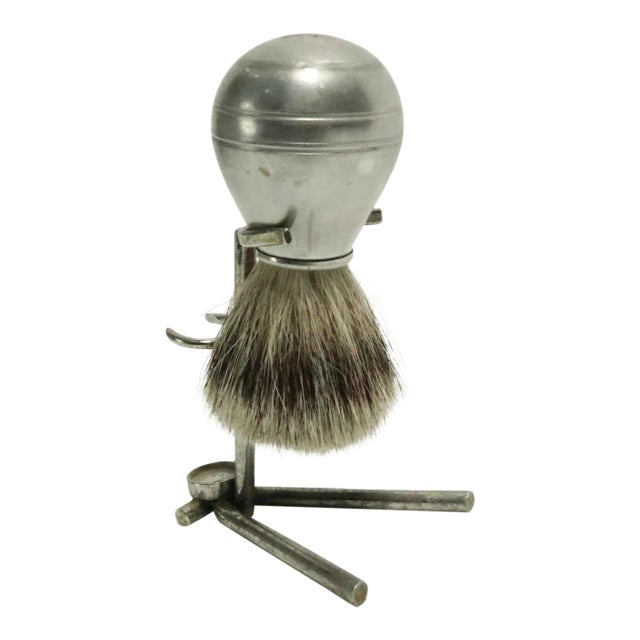 Antique Sheffield Shaving Brush on Stand For Sale
