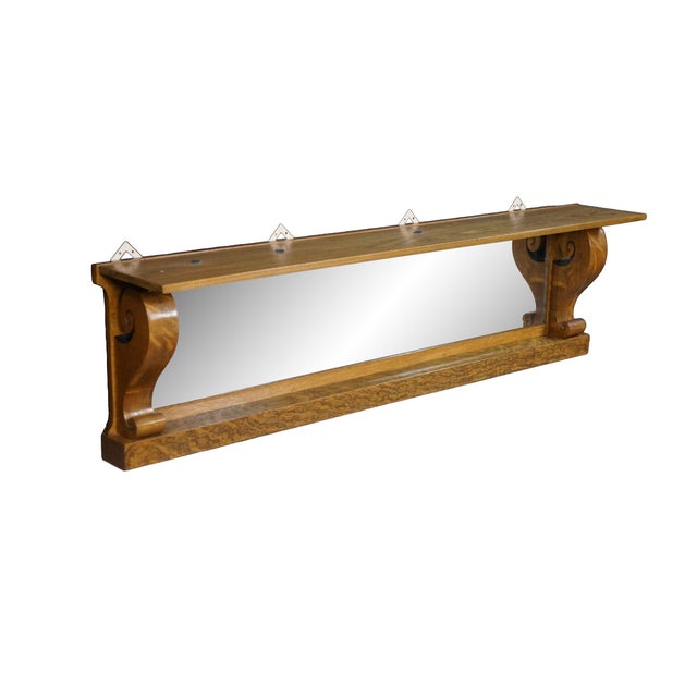 This horizontal antique American Empire sideboard backsplash or overmantel beveled glass mirror is masterfully crafted...