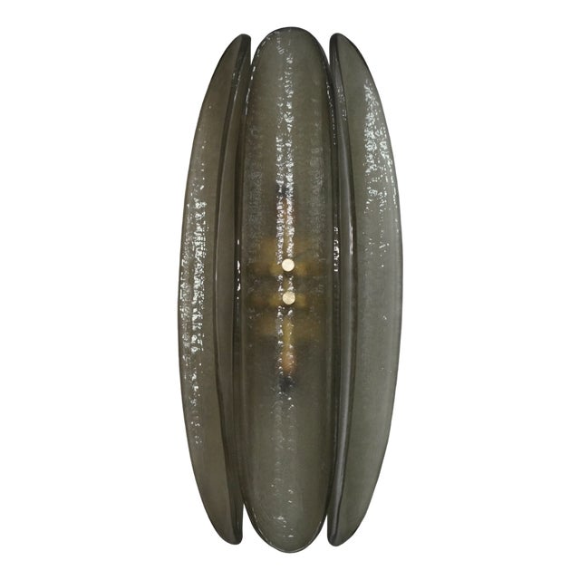 Italian Murano Glass Smoked Color Wall Light For Sale