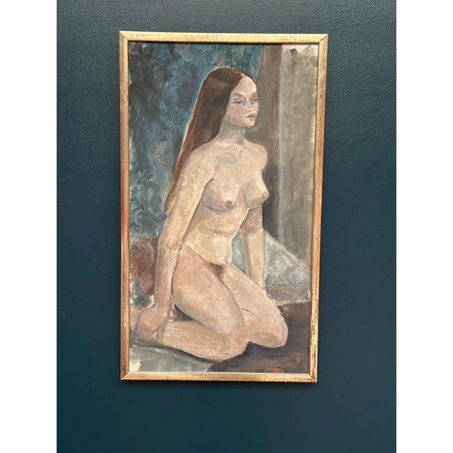 Sonja Peterson, Seated Woman, 1963, Oil on Panel For Sale - Image 6 of 14