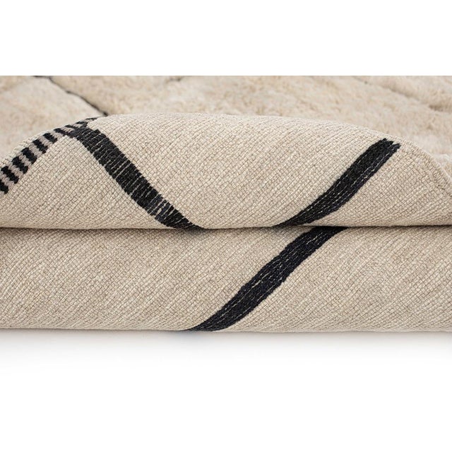 Beige Hand-Knotted Wool Rug by Azele Studio For Sale - Image 8 of 9