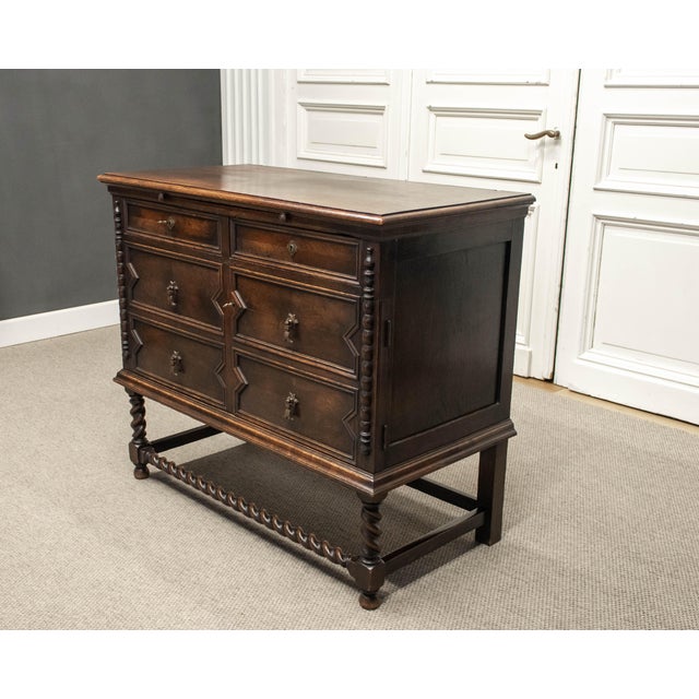 Spanish Renaissance Revival Cupboard in Oak, 1920s For Sale - Image 3 of 12