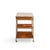 Calvin Paul McCobb for Calvin Irwin Collection Model C9203 Mid Century Travertine, Brass and Mahogany Bar Cart For Sale - Image 4 of 11