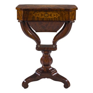 Biedermeier Sewing Worktable in Mahogany, 1850 For Sale