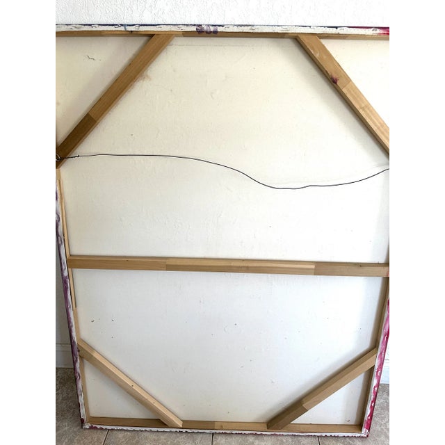 Textile Abstract Oil Painting on Canvas by Michael Ross For Sale - Image 7 of 8