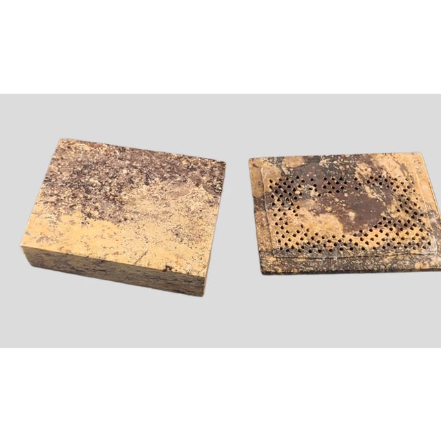 1950s Vintage Hand Carved Soapstone "Pig" Covered Trinket Box For Sale - Image 5 of 7