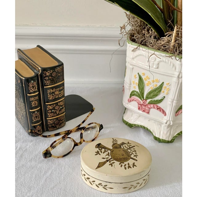 Antique Italian Toleware Trinket Box | Circa 1890-1920 | Hand-Painted Hunting Motif For Sale - Image 10 of 11