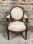 Louis XVI Style Carved Walnut Armchair with Beige Upholstery For Sale - Image 11 of 11