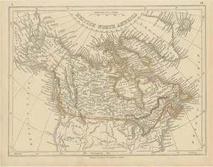 Antique Map of British North America by Lowry, 1852