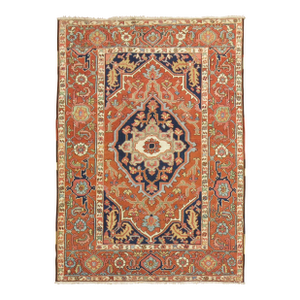 Antique Zabihi Collection Heriz Serapi Accent Size Rug