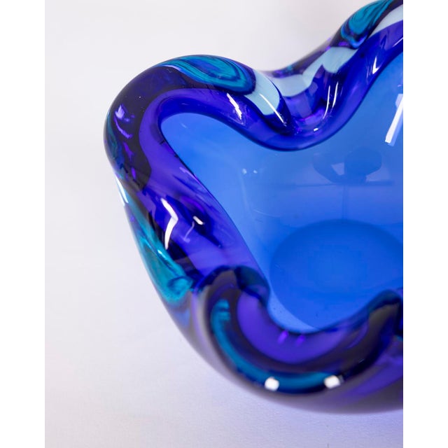 Vintage Italian Ashtray in Blue Murano Glass, 1970s For Sale - Image 6 of 8