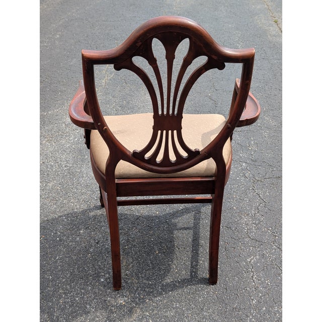 Vintage Drexel Hepplewhite Style Carved Shield Back Dining Chairs - Set of 4 For Sale - Image 10 of 18