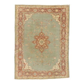 Antique Turkish Oushak Rug, 08'02 X 11'01 For Sale