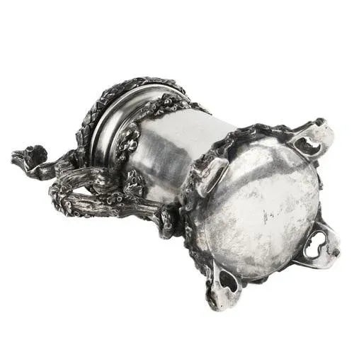 Silver German Silver Beer Cup with Oak Branch Pattern For Sale - Image 8 of 10