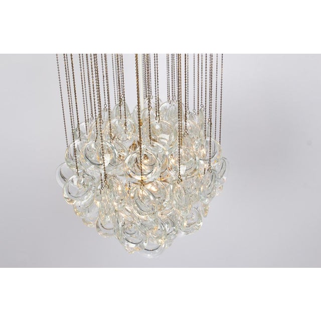 Metal Delicate Gilt Brass Crystal Chandelier by Palwa, 1970s For Sale - Image 7 of 14