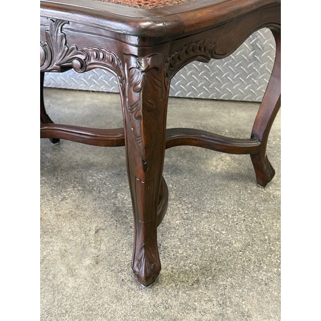 Wood Early 20th Century Louis XV Hand Caned Chairs - Set of 2 For Sale - Image 7 of 12