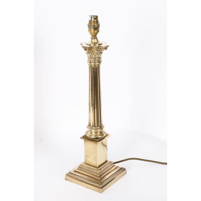 Vintage Bronze Corinthian Column Table Lamps, Set of 2 For Sale - Image 13 of 15