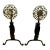 French Sunburst Style Iron and Brass Andirons - a Pair For Sale