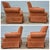 Vintage Square Back Rust Orange Upholstered Skirted Roll Arm Lounge Chairs - A Pair For Sale - Image 11 of 17