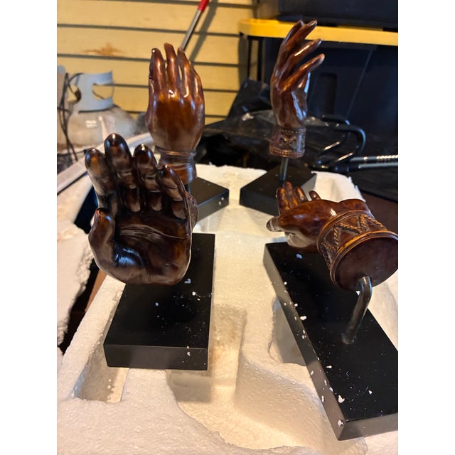 Plastic 1970s Vintage Oriental Resin Mudra Hand Sculptures - Set of 4 For Sale - Image 7 of 9