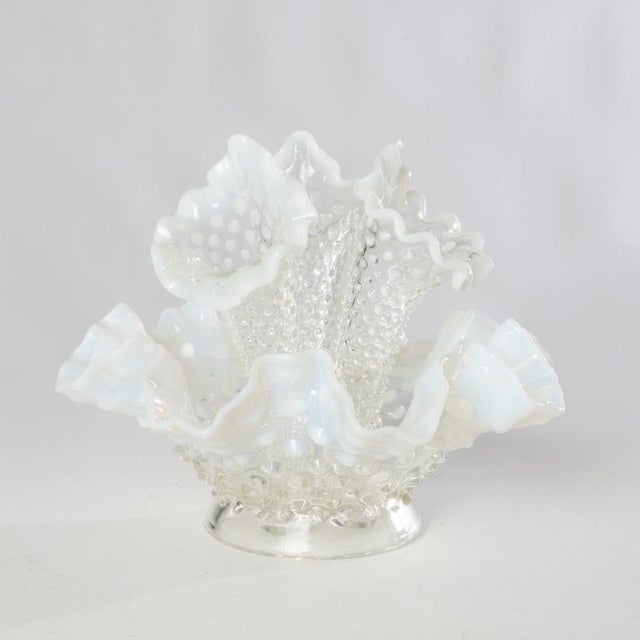 Fenton Art Glass Company Blue Opalescent Hobnail Epergné by Fenton For Sale - Image 4 of 10