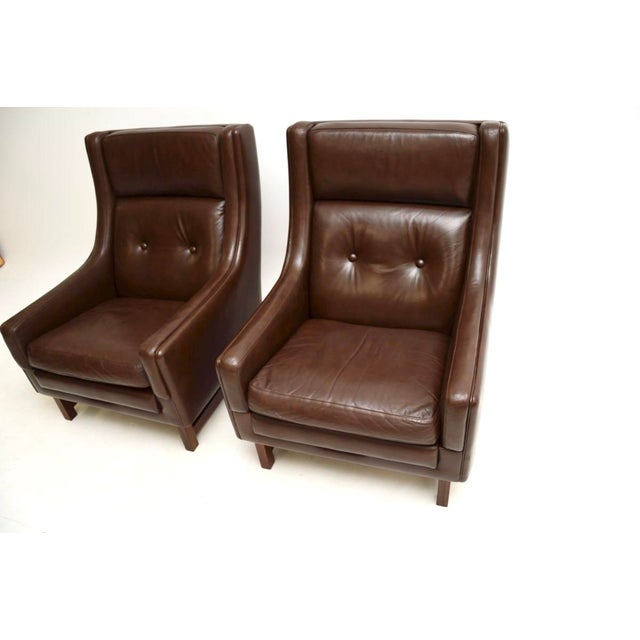 Brown Vintage Leather Lounge Chairs by Torbjörn Afdal for Bruksbo, 1970s, Set of 2 For Sale - Image 8 of 11