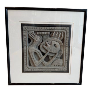 Wonderfully Weird Ralph Prata “Different Voices” Limited-Edition Cubist Concrete Wall Sculpture / Painting For Sale