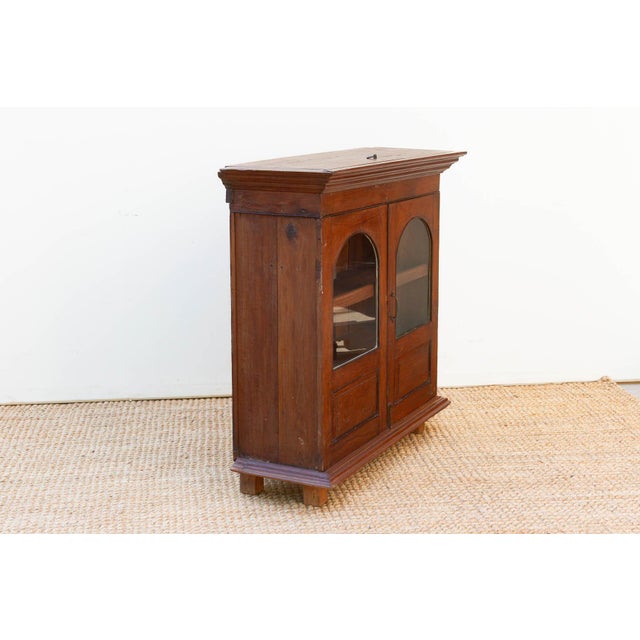 Antique Colonial Lift-Top Glass Malabar Cabinet For Sale - Image 10 of 11