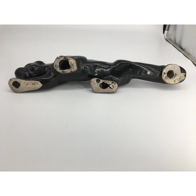 Mid 20th Century Vintage Ceramic Royal Haeger - Style Black Panther Sculpture For Sale - Image 5 of 9