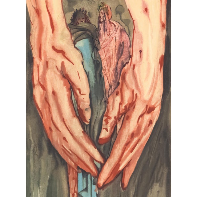 Abstract 1963 Dalí Divine Comedy Engraving Enfer Chant 31 "Dans Les Mains D'Antée" (In the Hands of Anteus) For Sale - Image 3 of 8