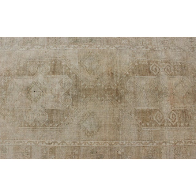 Vintage Turkish Runner in Earth Tones & Light Brown in Medallions For Sale In Atlanta - Image 6 of 12