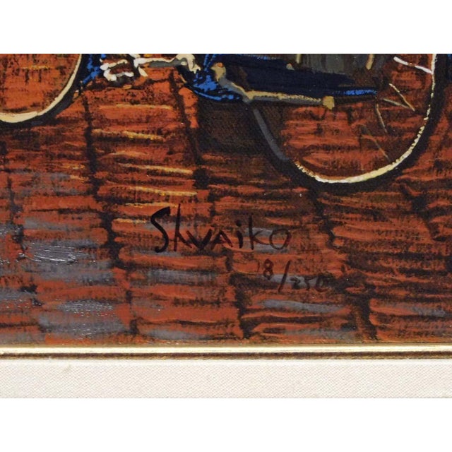 Impressionist Viktor Shvaiko "Au Petit Marquis" Hand Signed W/Custom Frame For Sale - Image 3 of 6