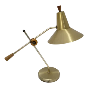 1950s Atomic Spun Aluminum Adjustable Desk Lamp