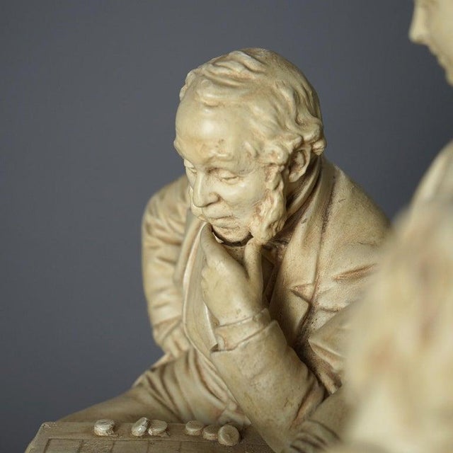 Antique John Rogers Sculptural Group "Checkers", 19th Century For Sale - Image 10 of 15
