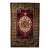 Vintage Turkish Oushak Area Rug, Hand-Knotted Geometric, Navy & Red, 6' x 9' For Sale