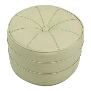 Mid Century Vinyl Ottoman Footrest Pouf For Sale