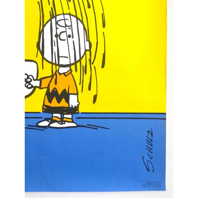 Paper Vintage 1950 Peanuts Charlie Brown Charles Schulz Lithograph Print Collector's Poster " Thus Endeth Another Day " For Sale - Image 7 of 12