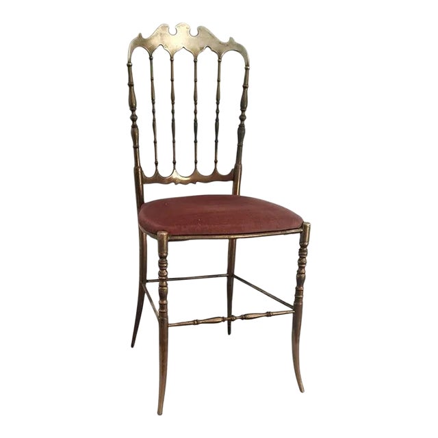 Neoclassical Solid Brass Italian Chiavari chair For Sale