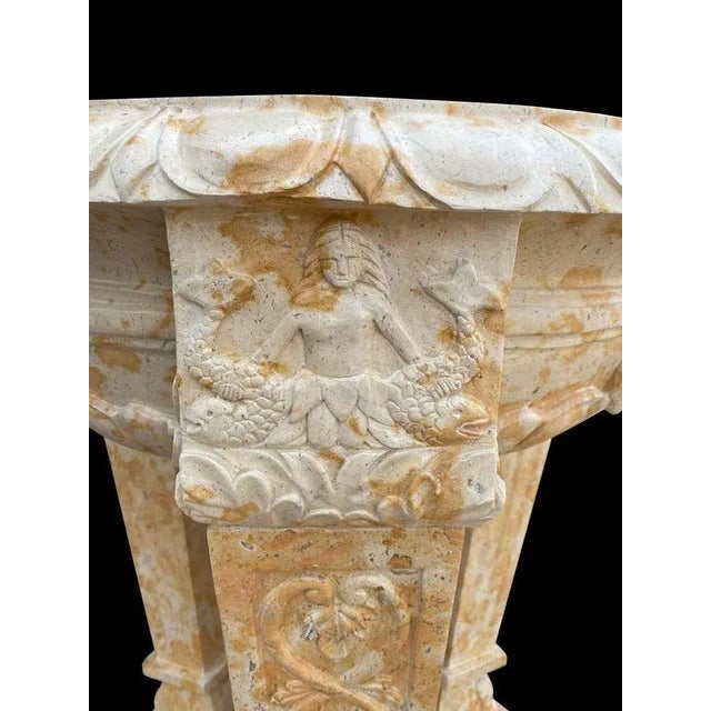 20th Century Two-Tone Marble Planter or Bird Bath For Sale - Image 6 of 15