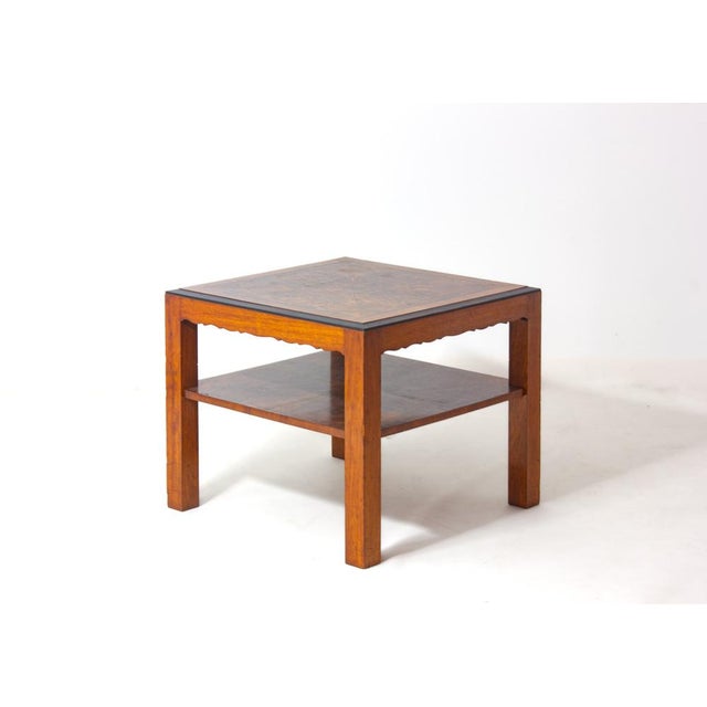 Wood Vintage Art Deco Table in Burlwood, 1930s For Sale - Image 7 of 7