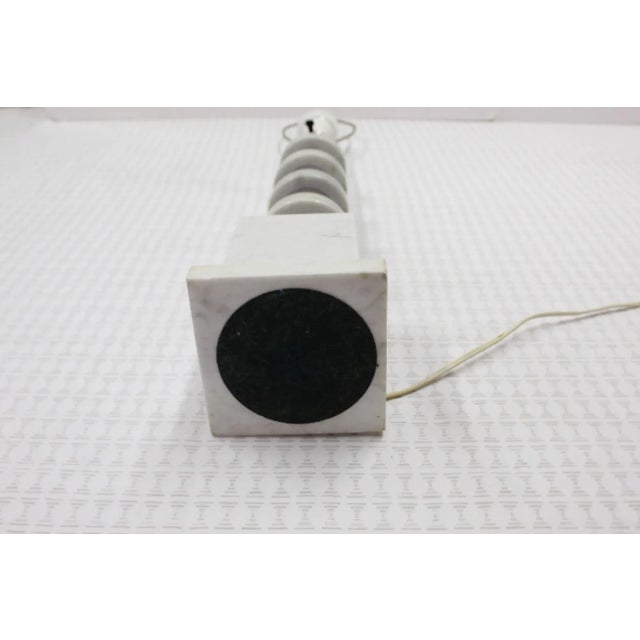 1970s Stacked Rings of Carrara Marble Table Lamp For Sale In Fayetteville, AR - Image 6 of 8