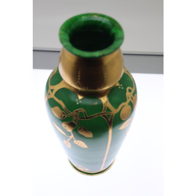 Harrach Art Nouveau vase made of malachite-like glass Gräflich Harrach'sche Glashütte/Neuwelt, around 1900, green glass,...