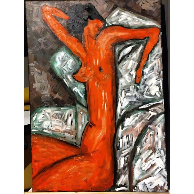 Natalia Vypritskaia, Red Nude, Oil on Canvas For Sale - Image 6 of 6