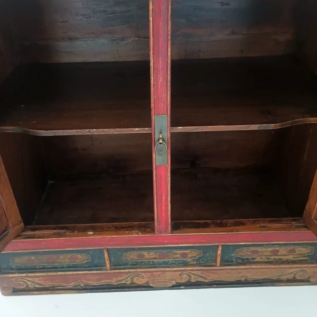 1920s Antique Chinese Hand Painted Hall Cabinet For Sale - Image 5 of 18