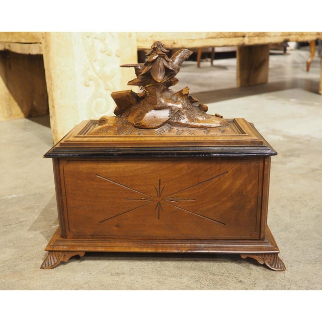 Antique Swiss Black Forest Cigar Box Humidor, Circa 1900 For Sale - Image 4 of 16